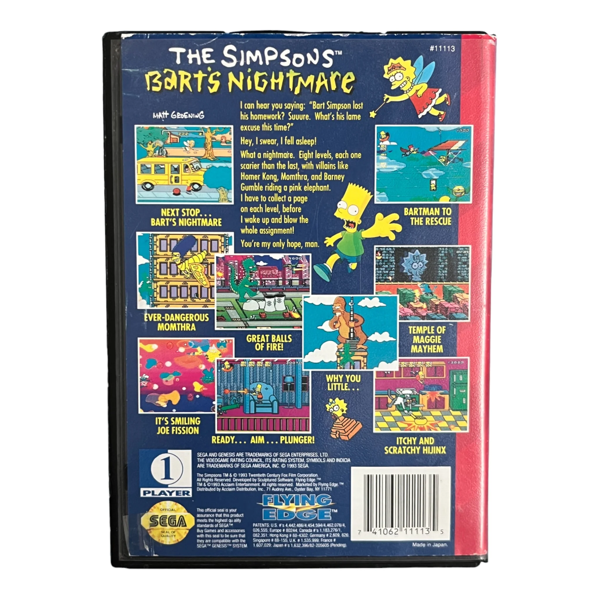 The Simpsons Bart's Nightmare (Sega Genesis) - Image 3
